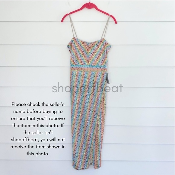 NEW Saylor Indiana Dress Rainbow Sequin Stripe Medium - Picture 11 of 13